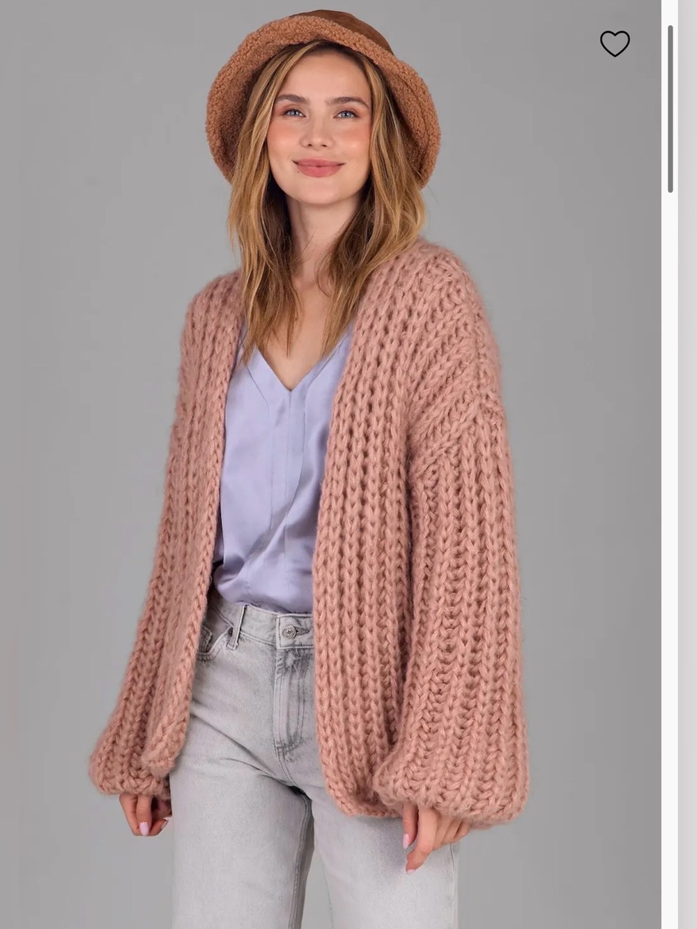 SAACHI Chuncky Knit Oversized Cardigan Oversized Sweater  , M/L